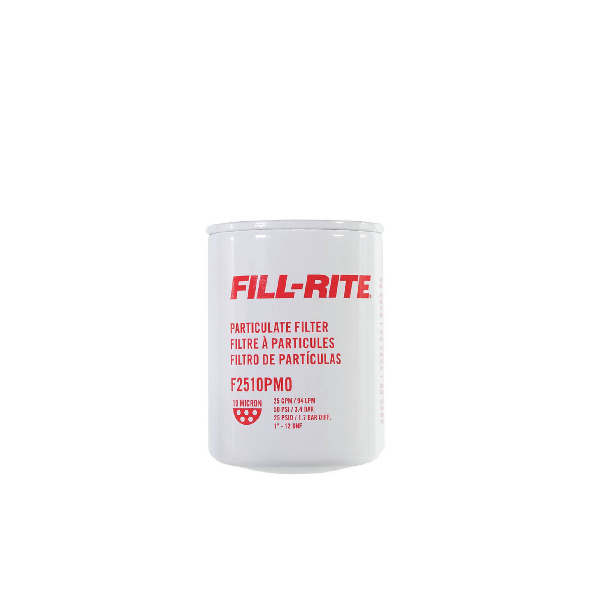 Fill-Rite, 25 GPM 10 Micron Particulate Filter, Diameter 3.8 in, Height 5.38 in, Model# F2510PM0
